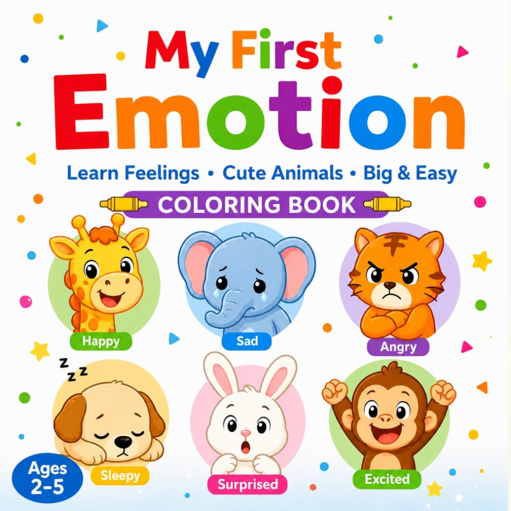 My First Emotions: Color, Trace, and Learn Emotions with Cute Animals for Toddlers and Preschoolers Ages 2-5 (My First Learning)