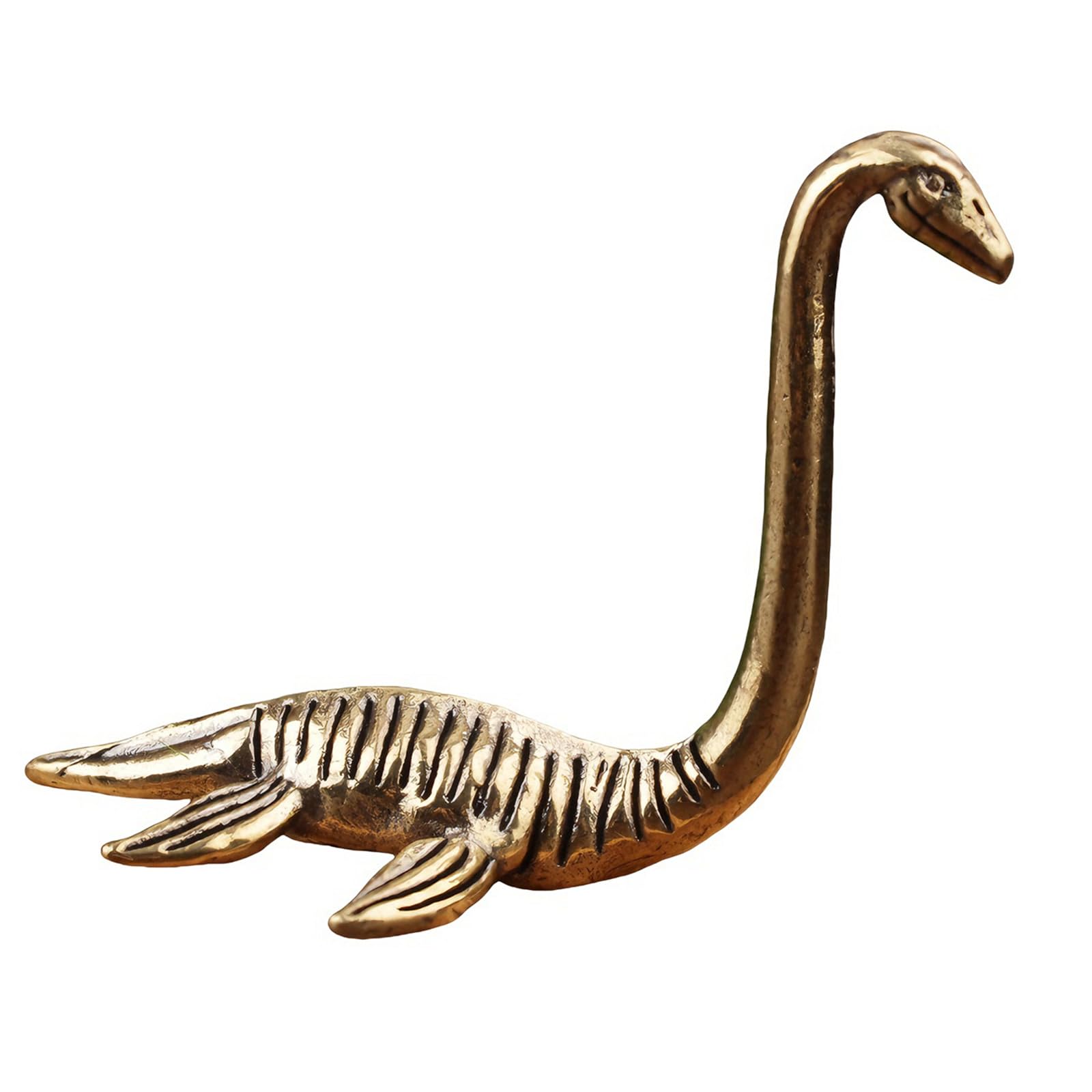 Lerpwige Brass Animal Statues Figurines Retro Nessies Statue Figurines Sculptures Tabletop Centerpieces Home Decors Collectibles Brass Animal Shelf Decors Accent