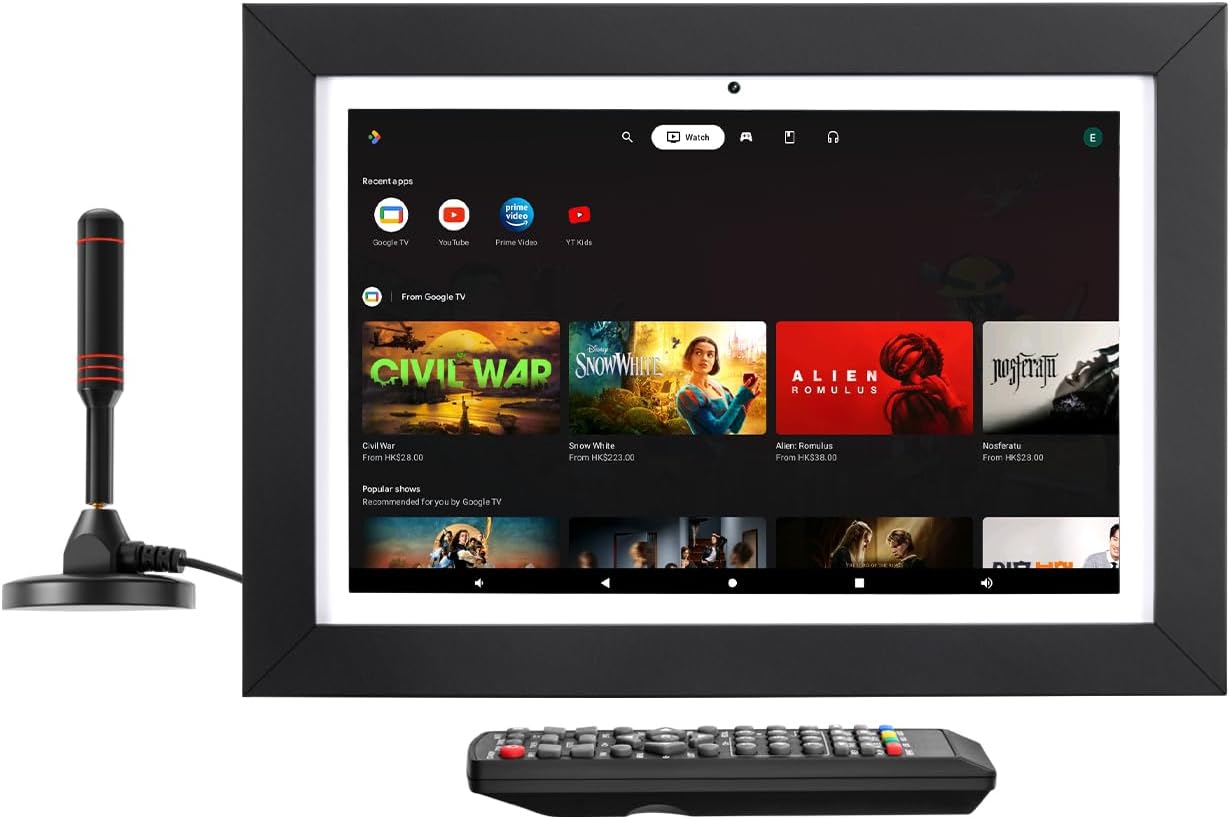 10.1 inch Small Smart Kitchen TV, Design for Home, RV, Bedroom, Boat, Truck and Travel Use