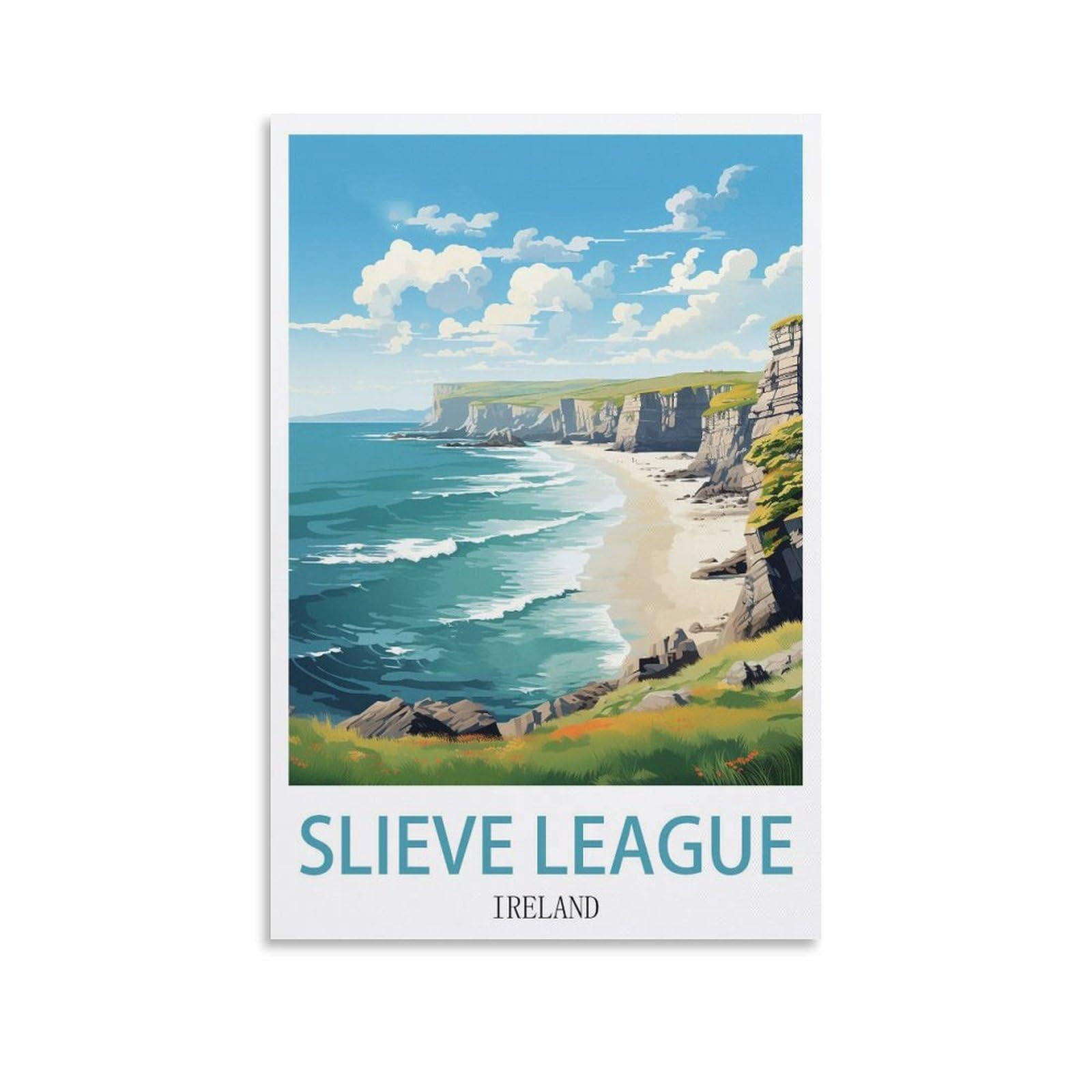 EZMLFA 5D Diamond Art Kits Adults,Slieve League Ireland,Round Dots Diamond DIY Kits Pictures for Wall Decor Home Office Decoration 30x40cm
