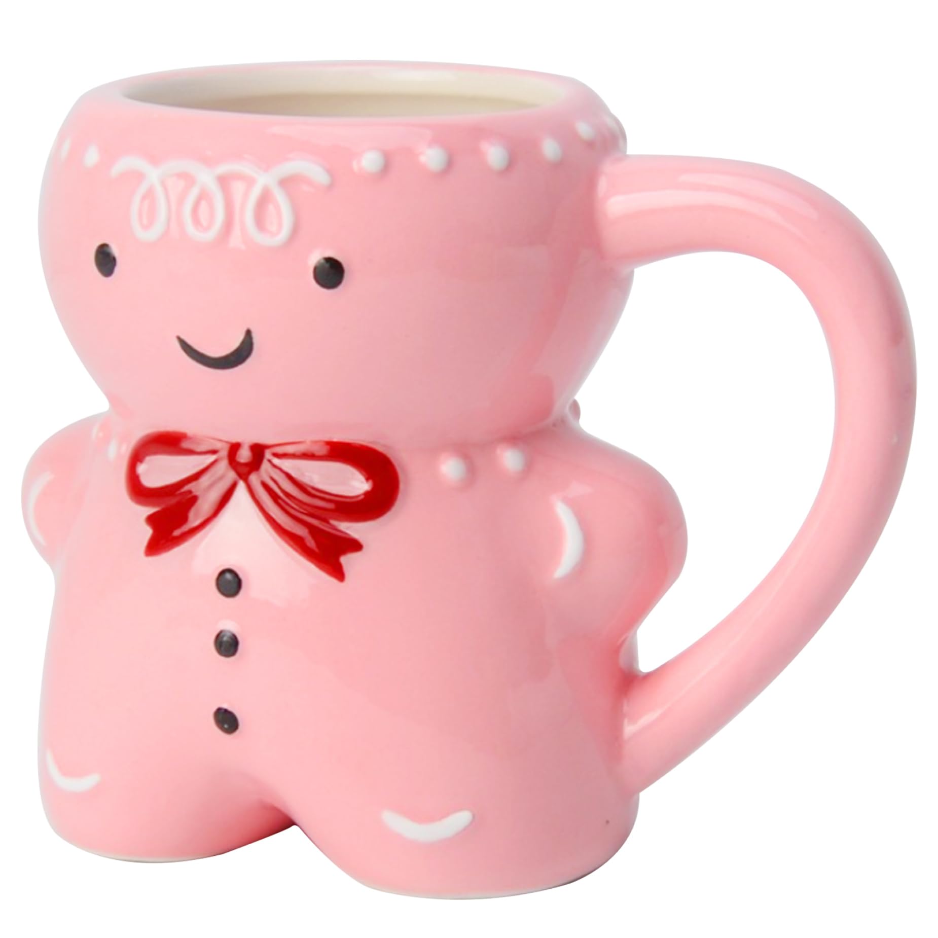 Gingerbread Man Ceramic Christmas Tea Cup, 350ml, Cute Cartoon