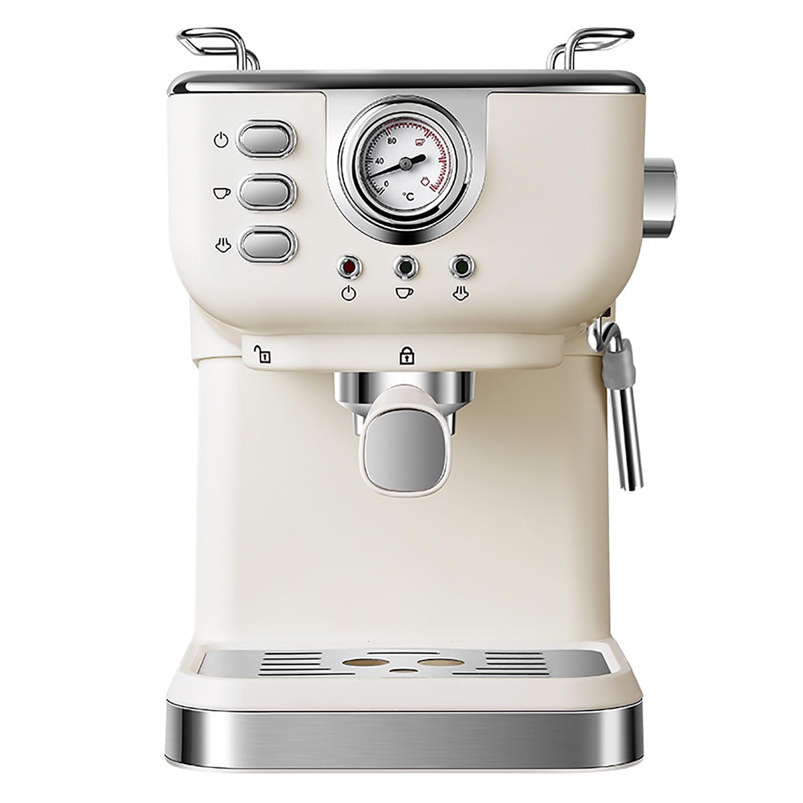 Máquina de café expreso, bar, cafetera con espumador de leche con leche, café molido y mango de café de cápsulas, máquina de espresso para el hogar