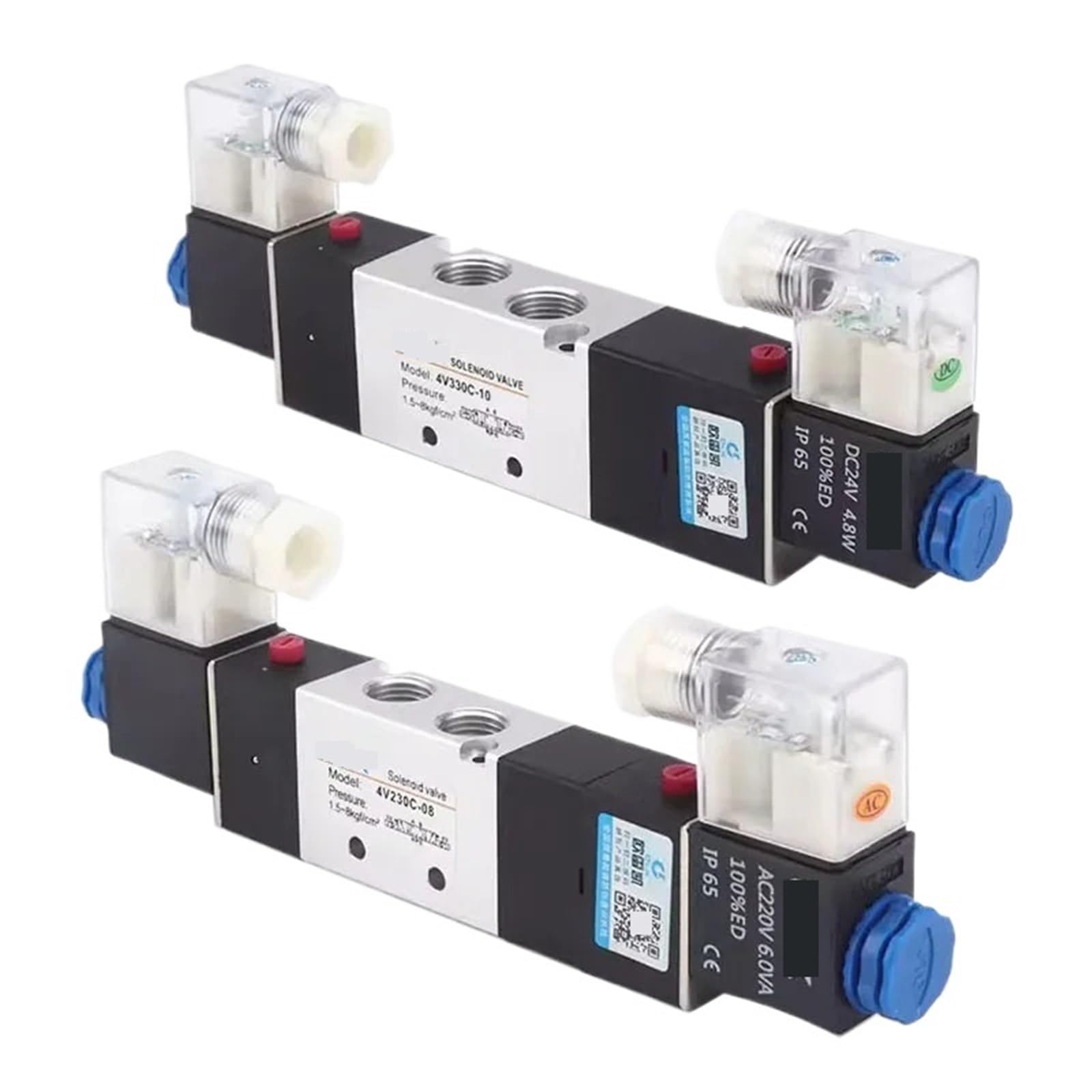 Électrovanne pneumatique 4V330C-10 5/3 voies DC12V pour contrôle d'air