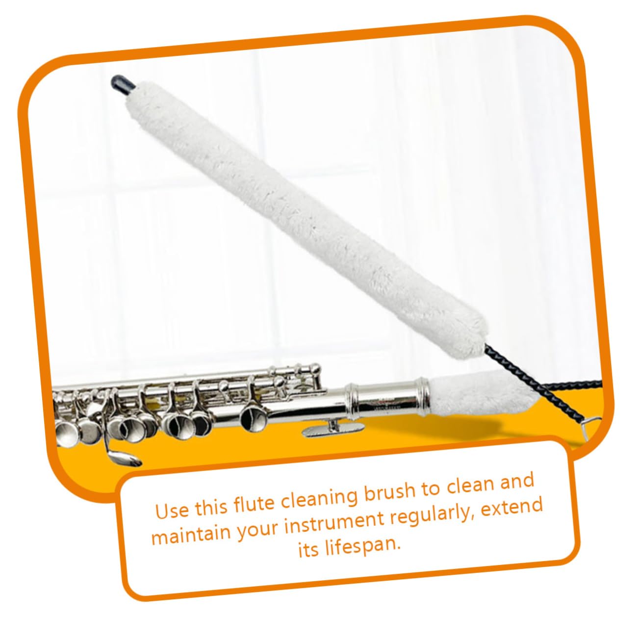 Abaodam 4pcs Flute Cleaning Brush Swab Flute Cotton Cleaning Brush Kit for Instrument