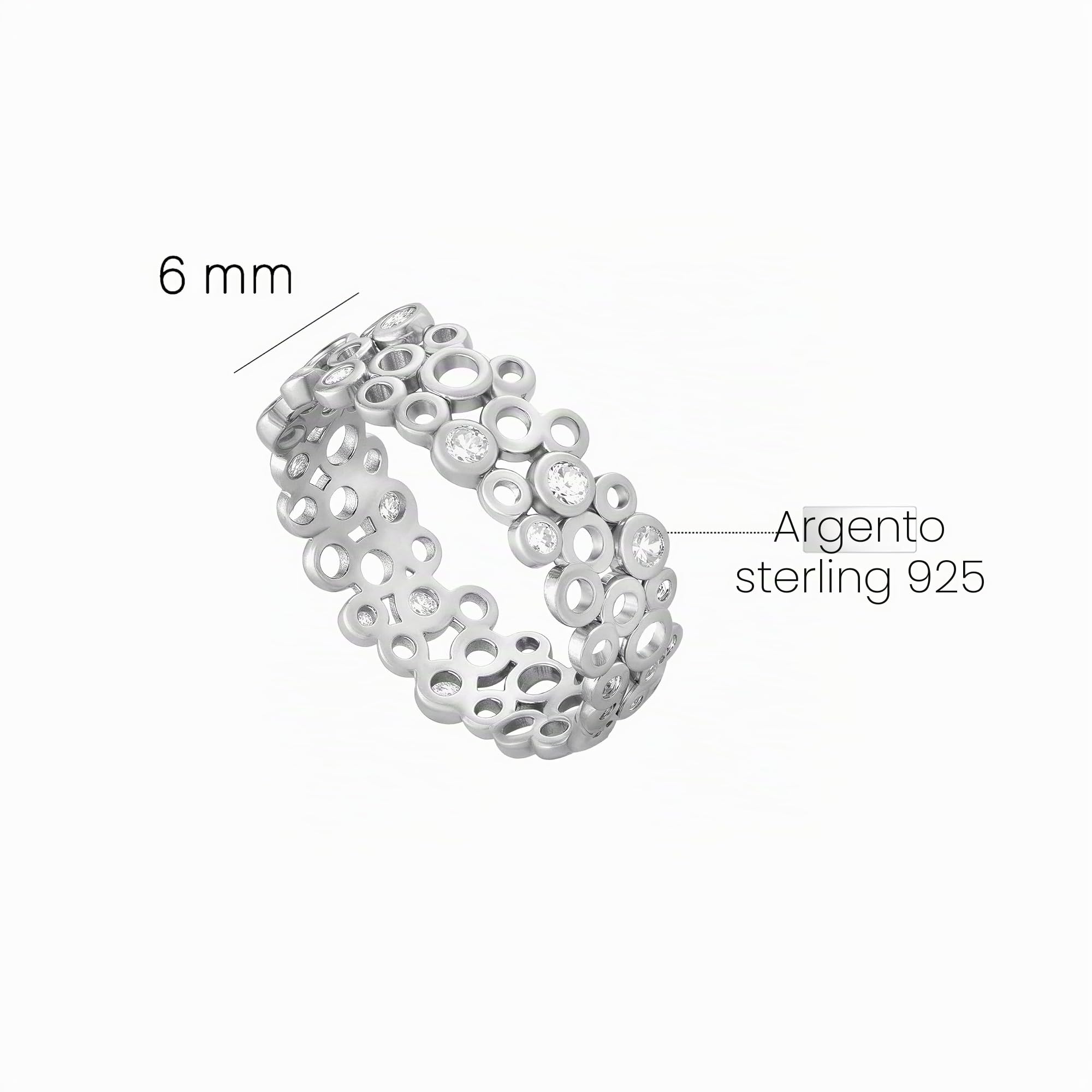 Sofia Milani - Anello da Donna in Argento 925 - con Pietra Zircone - Design ad Ornamento Cerchio