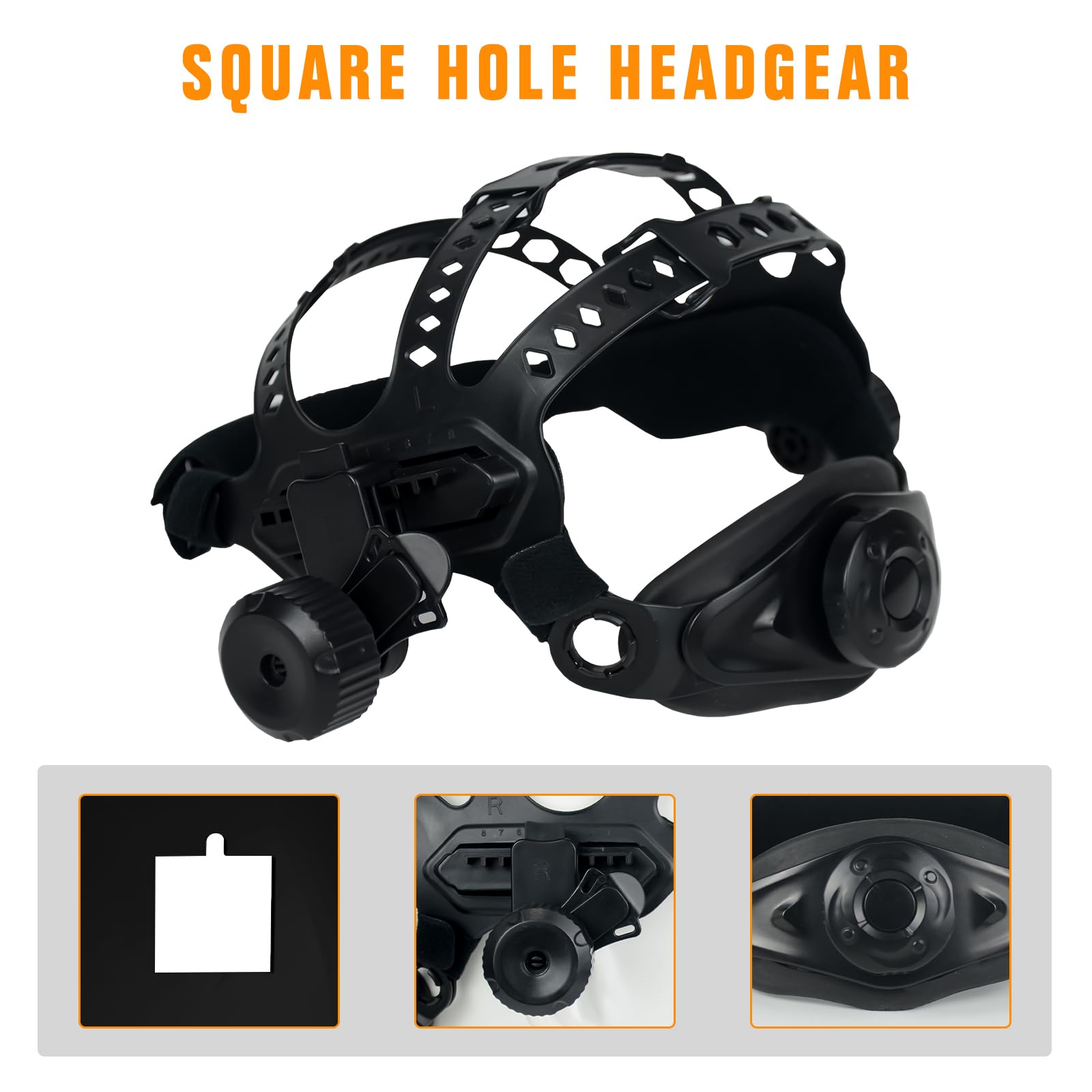 TRQWH Casco de repuesto para casco de soldadura, campana de soldadura de agujero cuadrado, casco de soldadura cómodo y flexible, accesorios de casco de soldadura