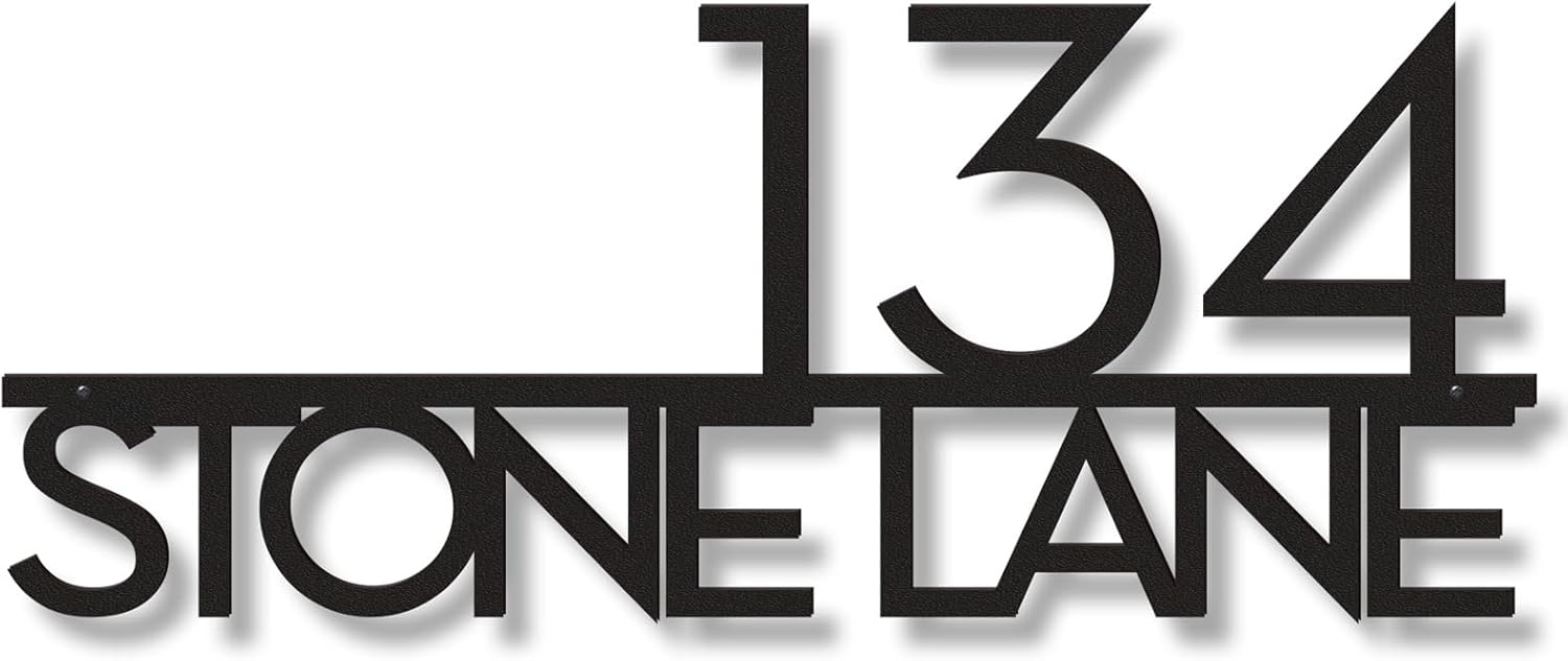 House Numbers Metal Address Signs - Modern House Numbers for Outside - Personalized Home Address Number Sign Plaque- Address Numbers for House