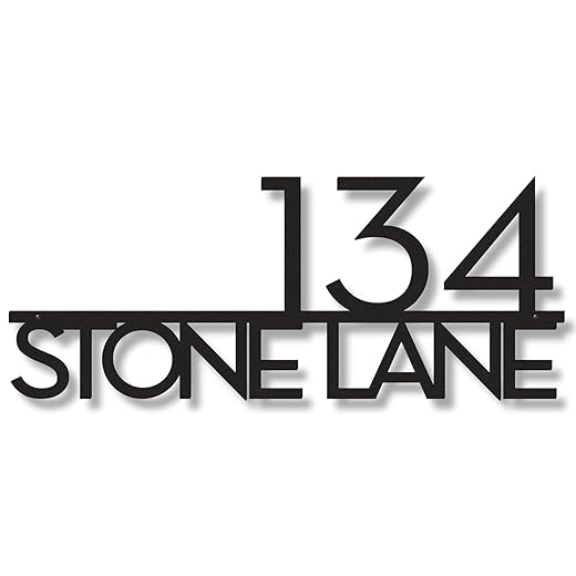 House Numbers Metal Address Signs - Modern House Numbers for Outside - Personalized Home Address Number Sign Plaque- Address Numbers for House