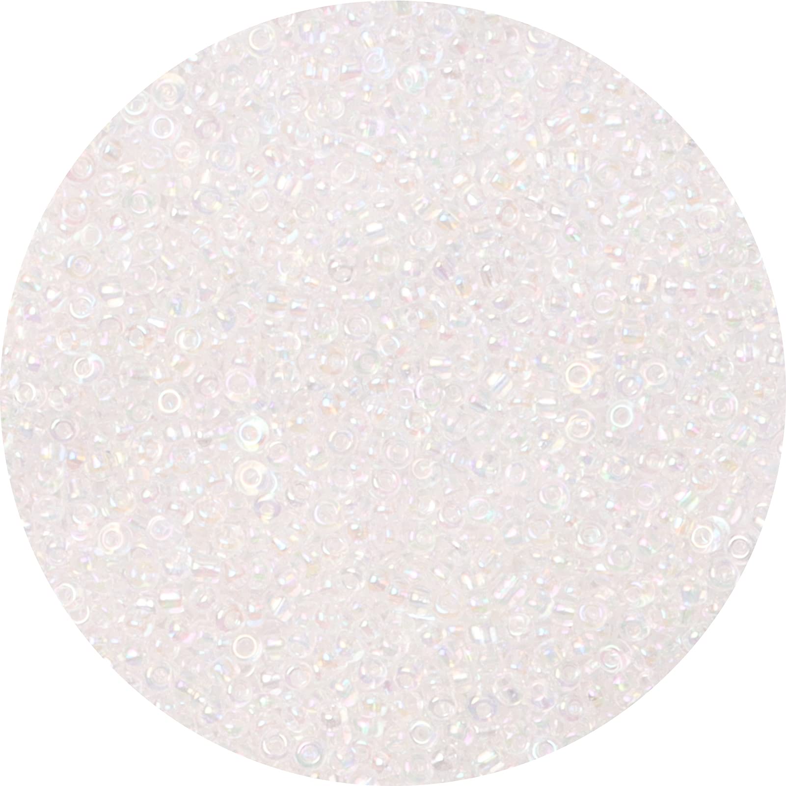 Yholin 3000pcs Glass Seed Beads Bulk,3mm 8/0 Craft Seed Beads Small Pony Beads for DIY Craft Projects Bracelets Necklace Jewelry Making - Transparent White Waist Beads Spacer Beads with Tweezers