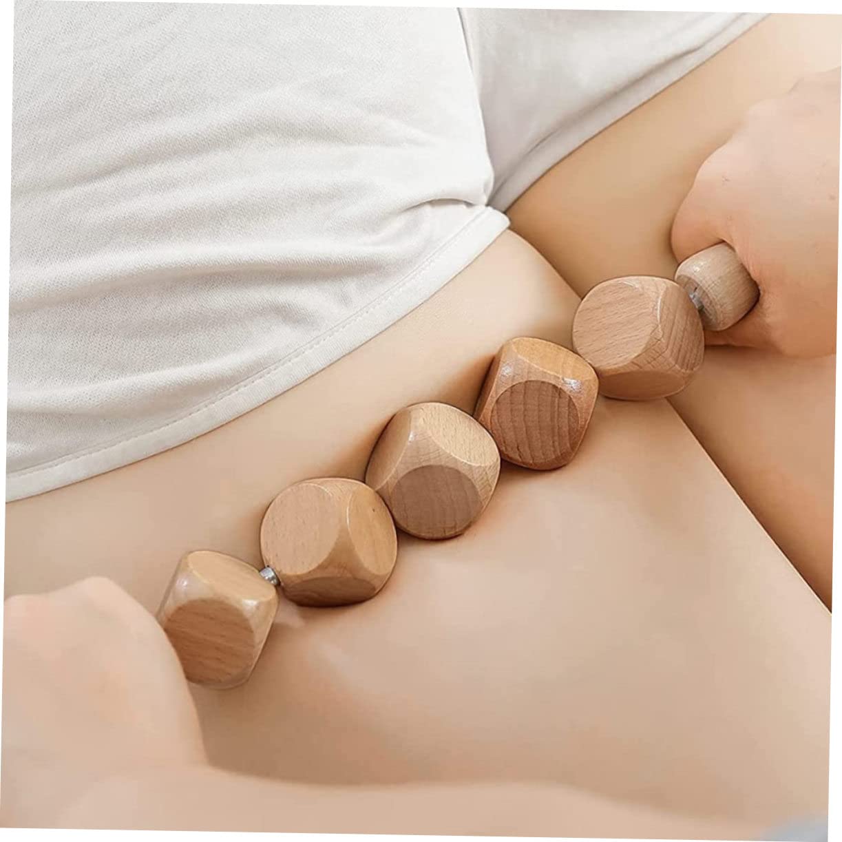2piezas Masajeador De Madera Natural Para Cuerpo De Rodillos De Masaje Para Relajación y De Fitness Color Marrón