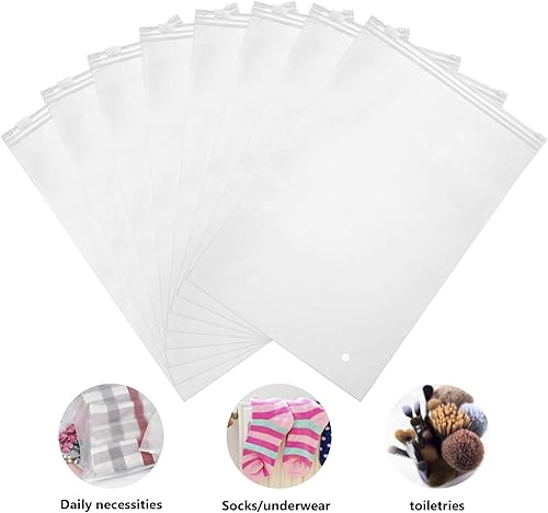 Miniatura 4 de Bolsas de polietileno esmerilado, 100 bolsas de almacenamiento con cremallera de 6 x 9 pulgadas, bolsa de plástico pequeña con cierre de cremallera