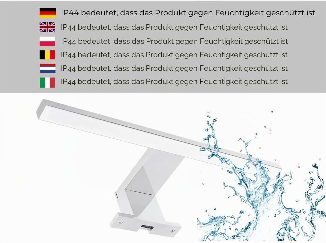 LED Spiegelschrank Badezimmer 50 cm – Badezimmerschrank mit Beleuchtung 4000K, Soft Close, IP44, Hängeschrank mit Spiegel und LED Licht – Weiß