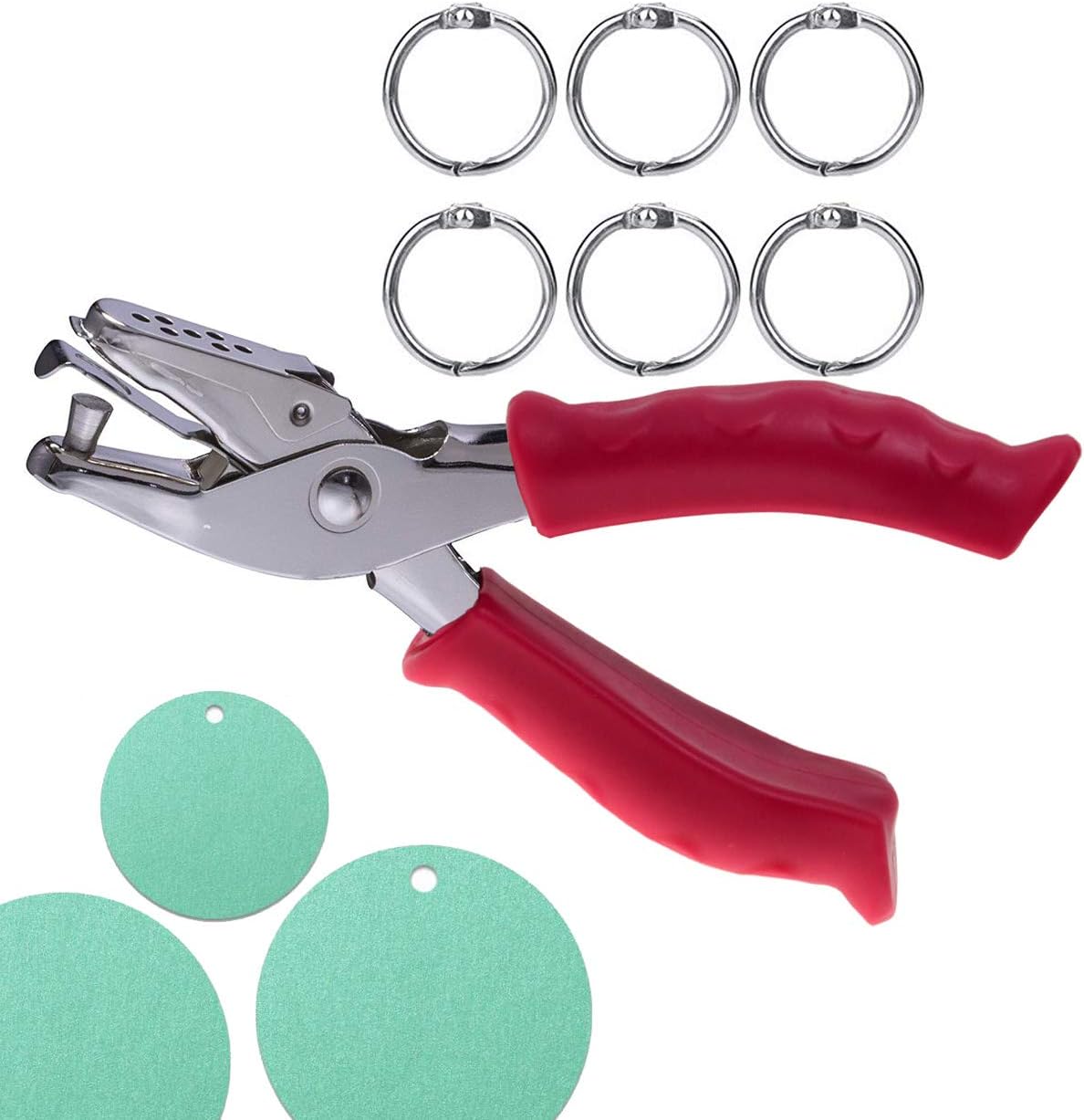 WEKOIL Profi Single Hole Paper Punch Hand Held Metal Push Puncher Soft