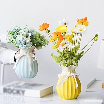 Amazon.co.jp: YJFFQ 花瓶 陶器 フラワーベース 花器 一輪挿し