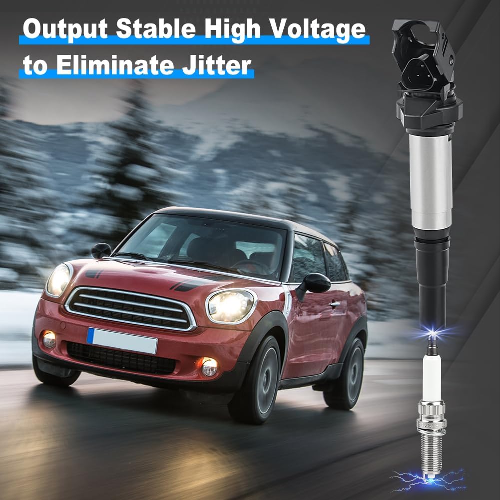 JDMON Ignition Coils Pack with Spark Plug Compatible with Mini Cooper DOHC 2007-2013,Mini Cooper SOHC 2007-2010, Cooper Countryman DOHC 2011-2016,Cooper Paceman DOHC 2013-2016 1.6L UF598 97968 C1692