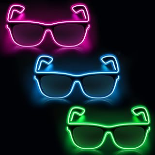 YouRfocus Led Light up Glasses 3 Pack Glow in the Dark for Rave Party, EDM ï¼ˆBlue + Green + Pinkï¼‰