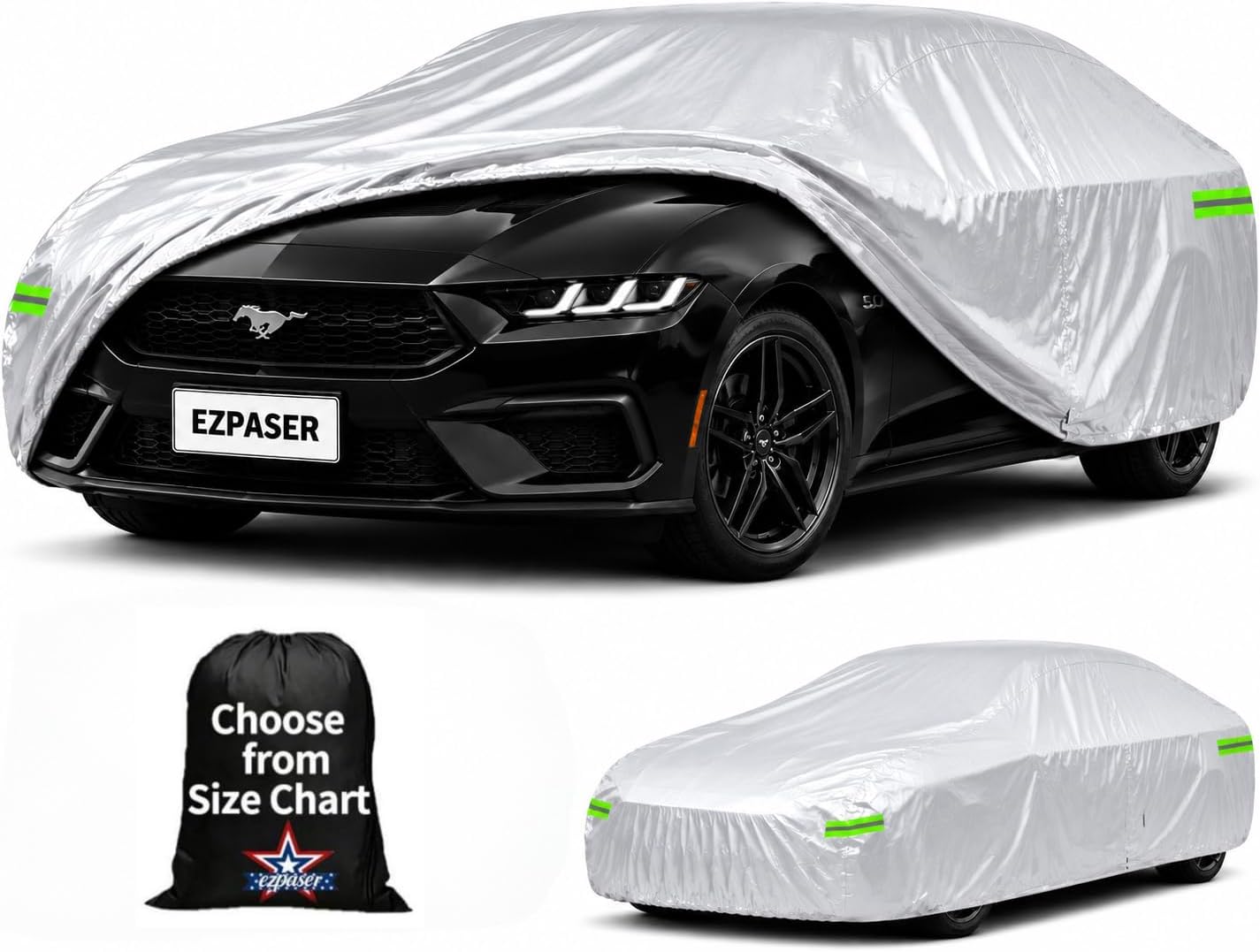 10-Layer Custom Fit Waterproof Sports Car Cover All Weather,Size C6