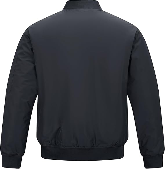 33,000ft Bomberjack voor heren, waterdicht, winddicht, overgangsjas, lichte blousonjas, pilotenjas, herfst, winter, jas met 4 zakken, donkergrijs, L