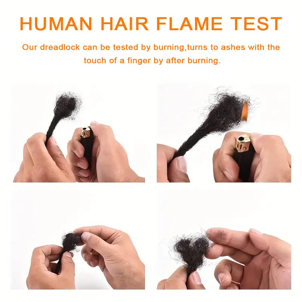 Human Hair Loc Extensions for Dreadlocks – Natural Locs, Soft & Durable, Pre-formed Locs for Instant Length & Volume, Multiple Sizes & Colors Available（0.8cm 8 Inch 60 Strands）
