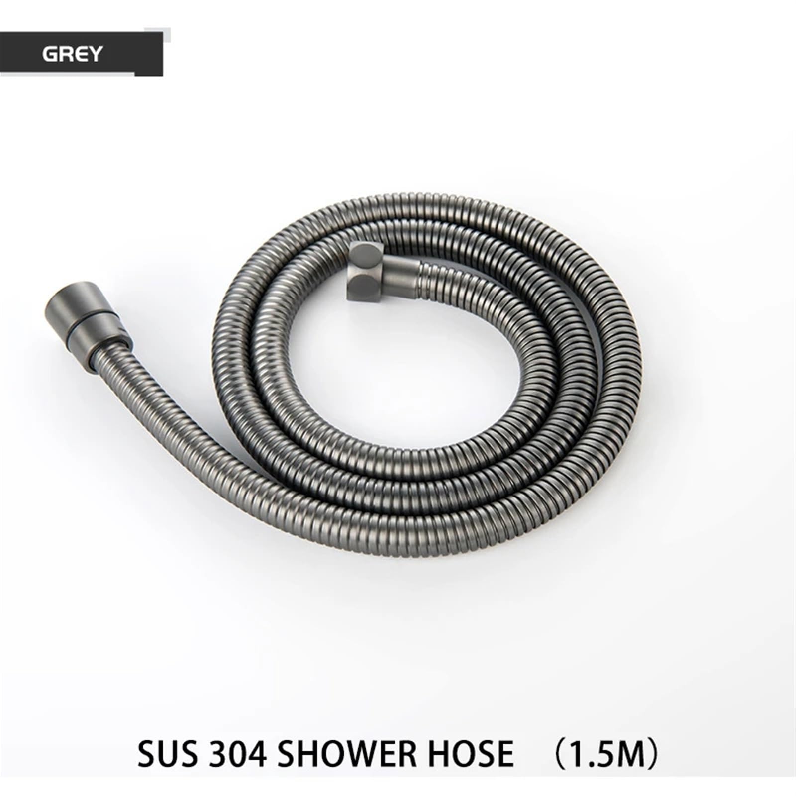 Manguera Ducha High Quality Black White Shower Hose Bathroom Fitting Stainless Steel Bath Tube 150CM Water Pipe Chrome Burshed Gold Grey Bronze Flexo Ducha (Size : Grey)