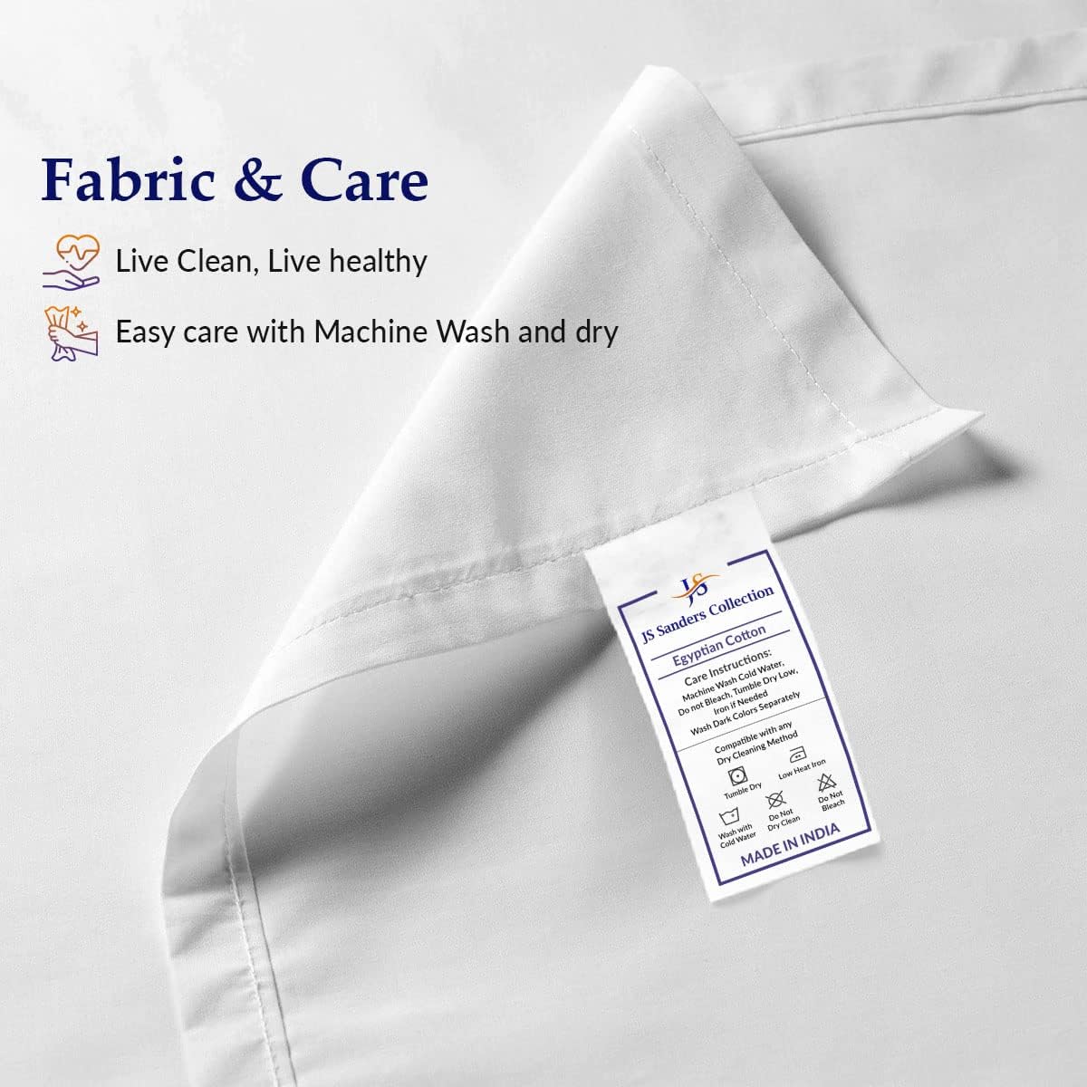 JS Sanders Collection Split Head Queen Sheet Set – 34" Flex Head Split – 100% Cotton, 600 Thread Count – Deep Pocket 4PC Adjustable Bed Sheet Set (Mediterranean Blue)