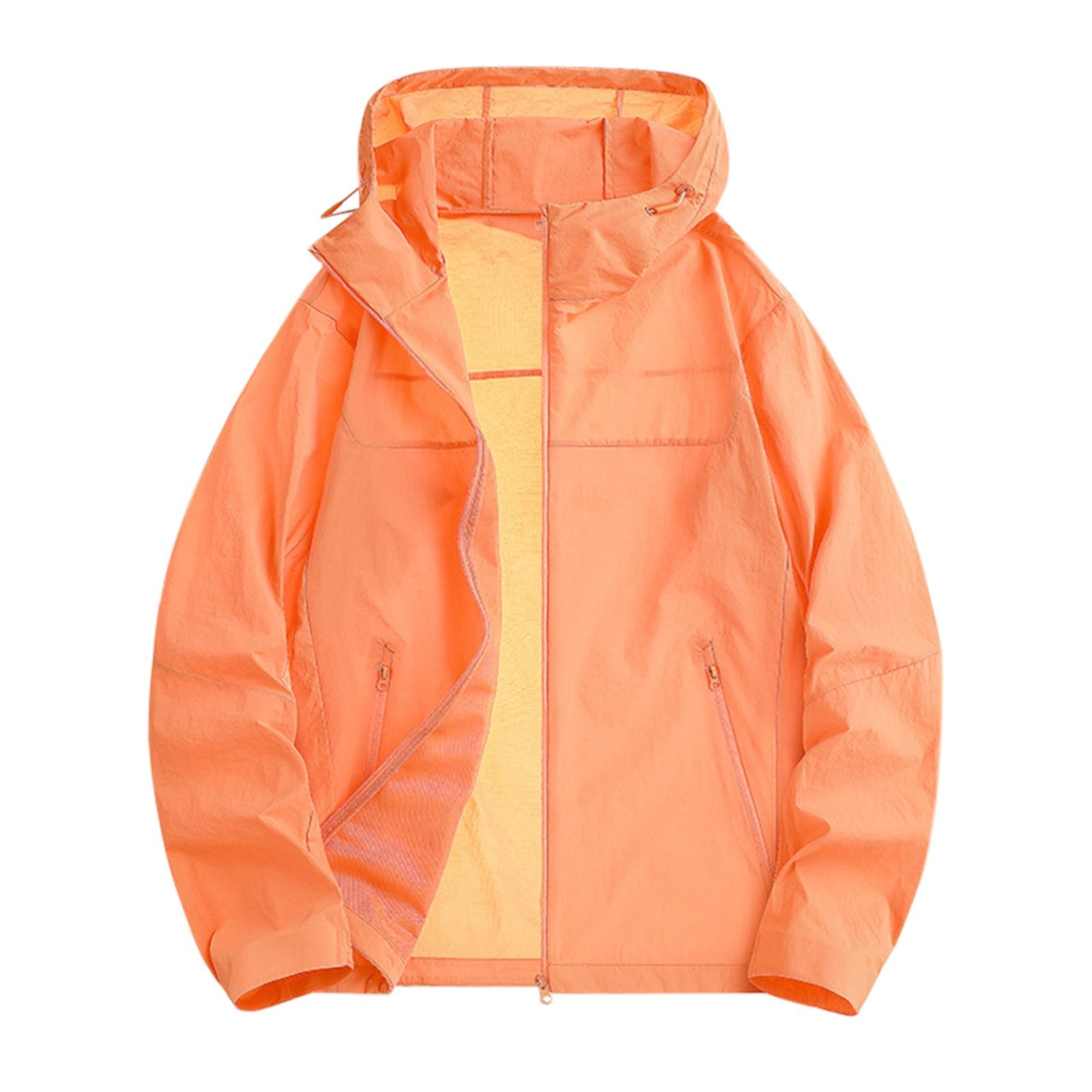 Chubasquero para hombre, impermeable, transpirable, fina, chaqueta de verano con capucha, chaqueta de verano, cortavientos, chaqueta para exteriores, protección solar, chaqueta con capucha con