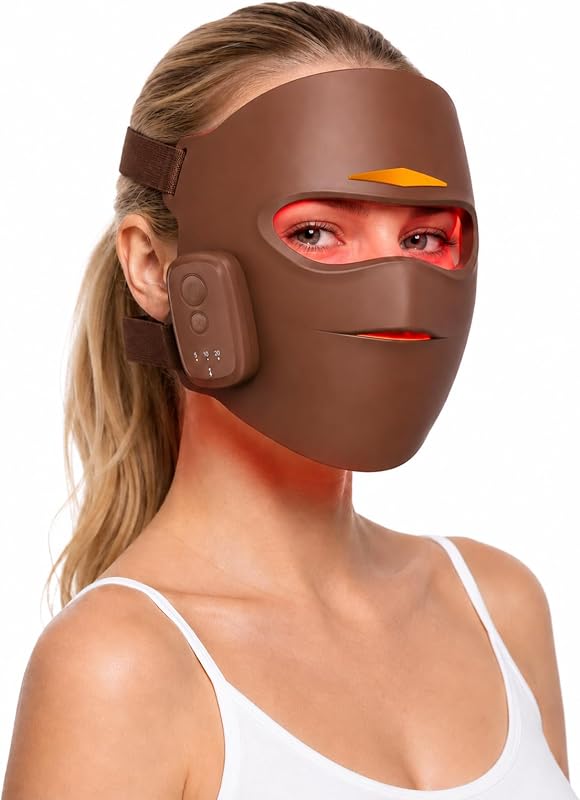 4D Red Light Therapy Mask for Face, Cordless LED Mask for Wrinkles & Acne