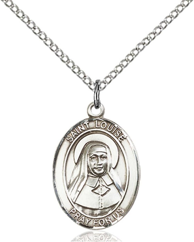 Bonyak Jewelry St. Louise de Marillac Hand-Crafted Oval Medal Pendant in Sterling Silver
