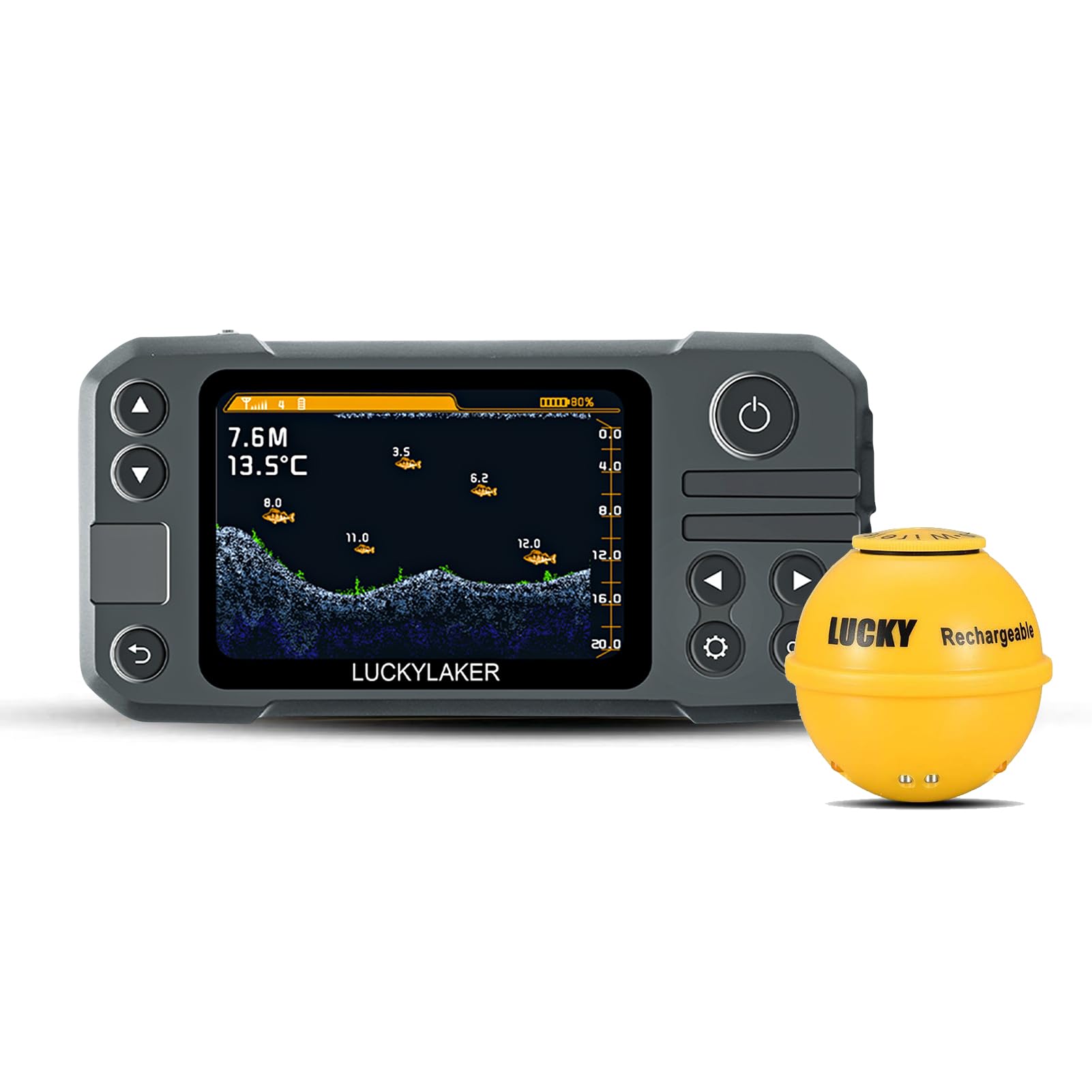 LUCKY Kayak Portable Fish Finder Transducer Wireless Sonar Fish Finders Boat Rechargeable Handheld Fish Depth Finder Fishing MT-202