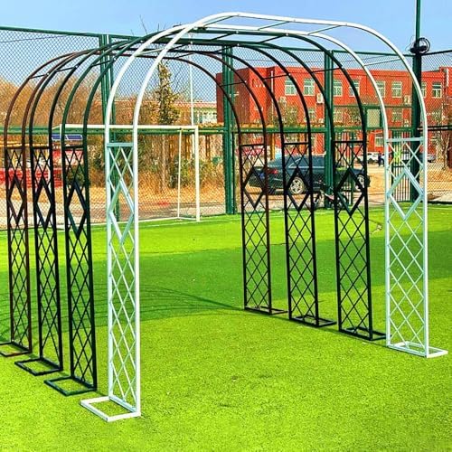 Heavy Duty Metal Garden Arch Trellis for Climbing Vines & Plants, Wedding Arbor Pergola, Decorative Archway for Festivals & Ceremonies (Black, 110" W x 94.5" H)