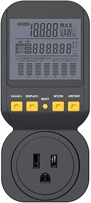 Electricity Usage Monitor by Spartan Power Energy Watt Meter with 15A Outlet, 1800 Watt Maximum SP-PM120