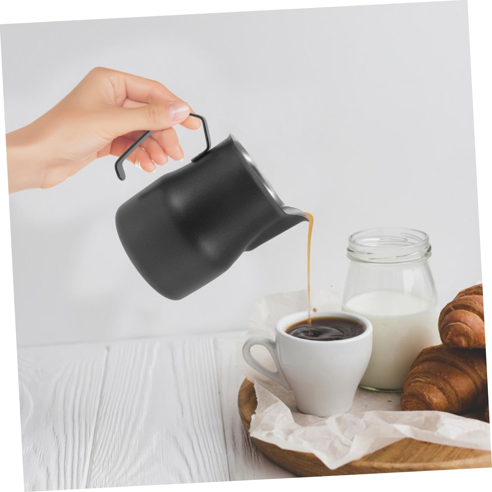 DOITOOL Taza De Café Para Espumar Leche De Acero Inoxidable Jarra Para Espumar Leche Para Espresso Para Hacer Latte Art Casa o Cafetería
