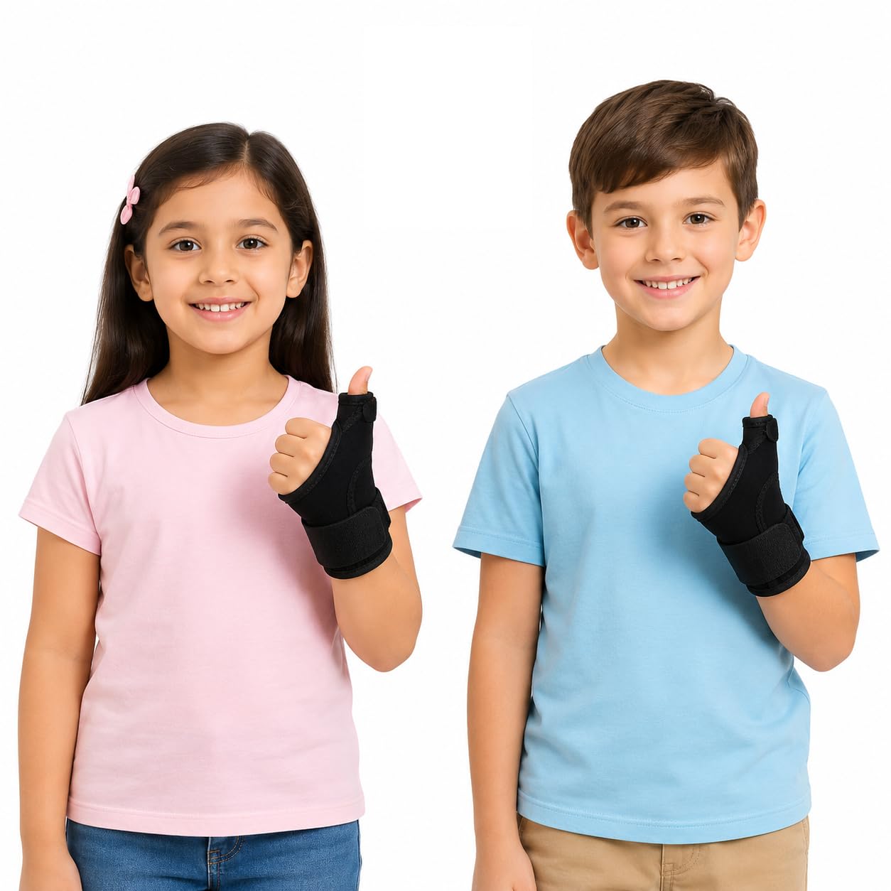 Kids Grey Thumb Spica Support - Pediatric Thumb & Wrist Brace for Right Hand - for Sprain, Injury, Fracture & Pain Relief - Adjustable, Breathable & Comfortable Thumb Immobilizer for Children-image-44