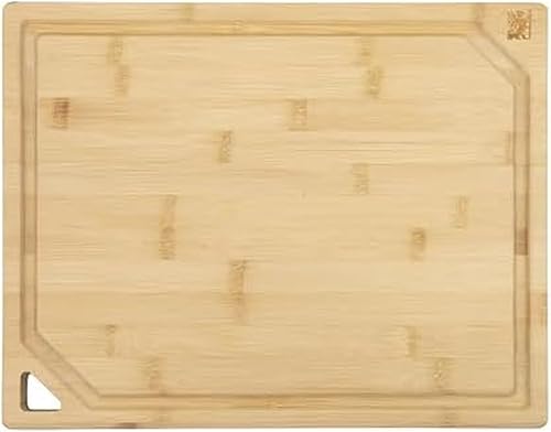 Sabatier Tabla de cortar grande con zanja de jugo perimetral y asas empotradas para entretenimiento y preparación de comidas, tabla de cortar