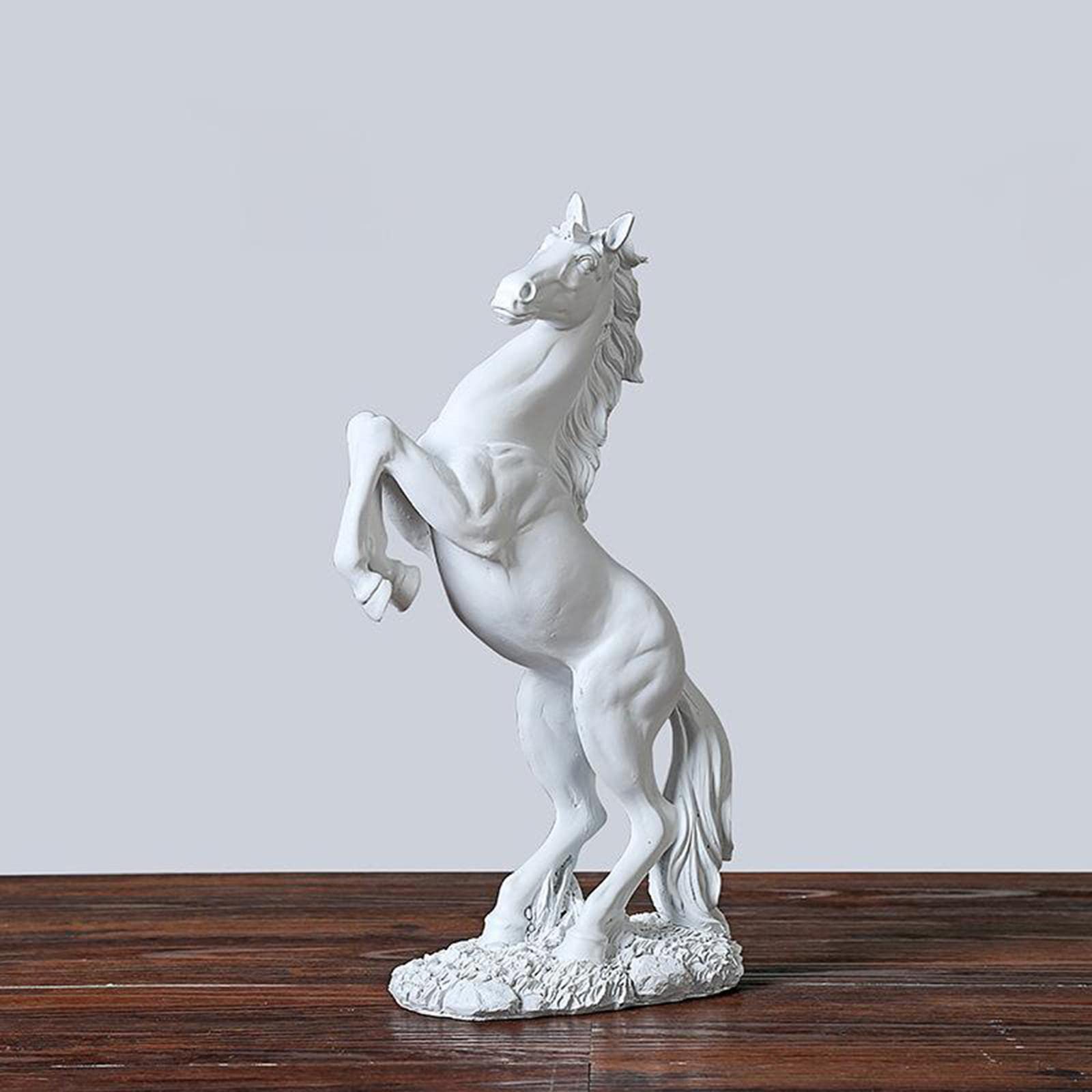 MagiDeal Figurine Cavallo, Statue in Resina Cavallo al Galoppo, Moderna per la Decorazione Scrivania, Stile Europeo, per La, Bianco
