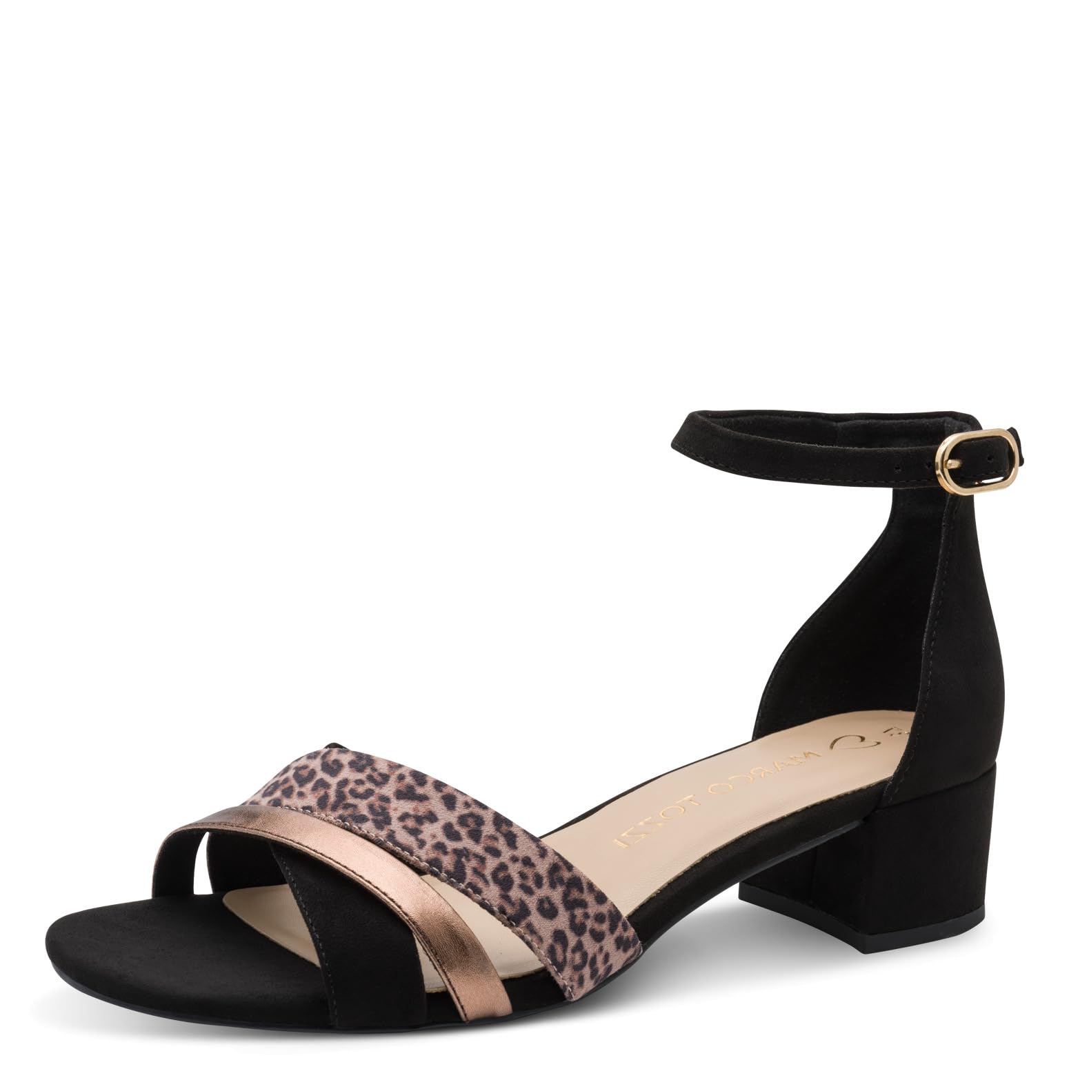 MARCO TOZZI Women Sandal soft Feel Me footbed Vegan soft lining Stylish, black (BLACK COMB), 4.5 UK