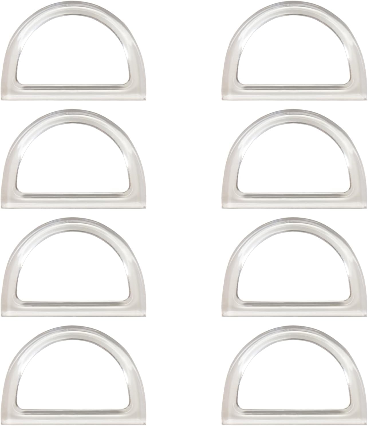 8 Pcs D-Ring Bag Handles, 4.7 Inch Sturdy Resin DIY Craft Handles for Crochet Tote Bags, Boho Purse Straps, Woven Beach Bags Handmade Accessories (Transparent)