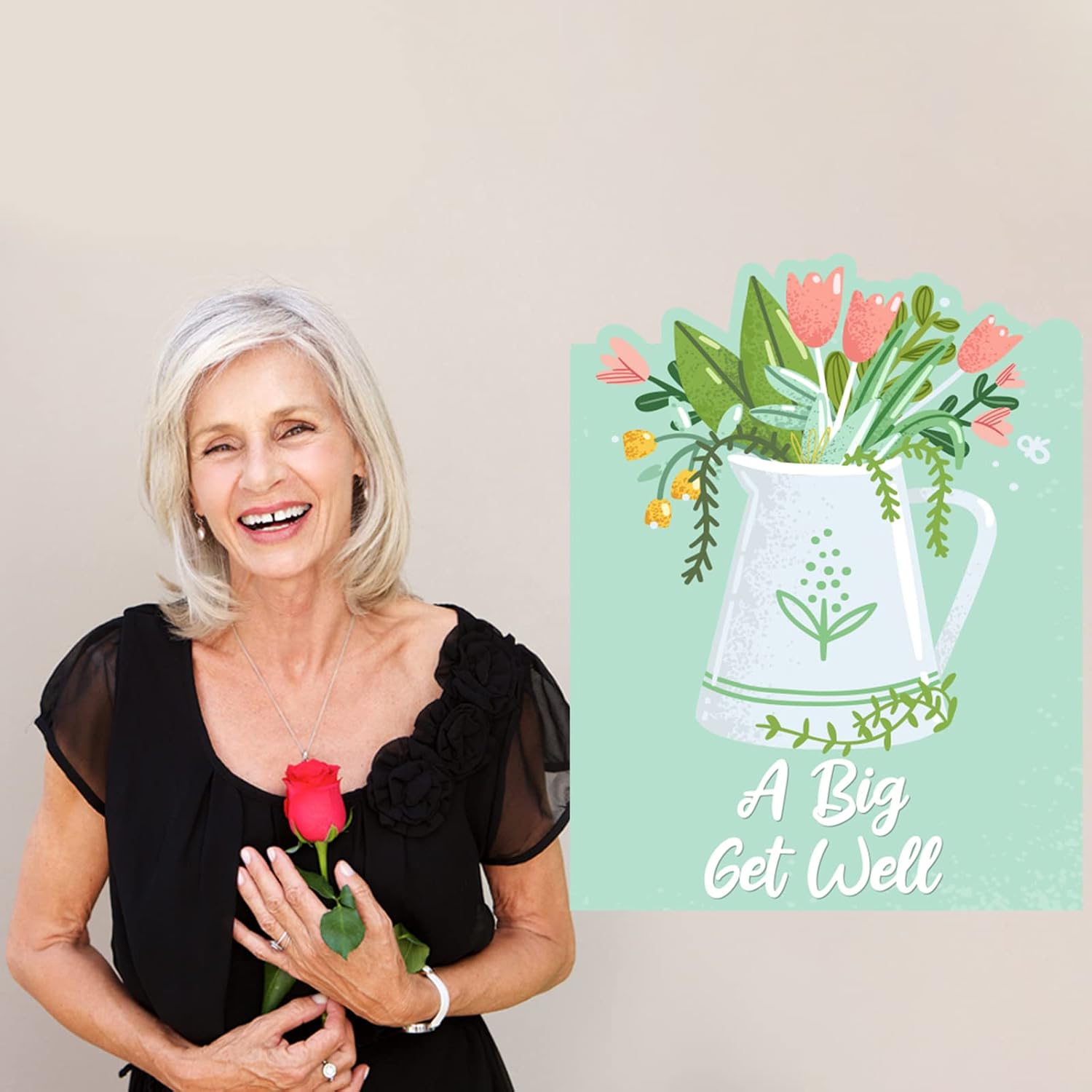 Jumbo Get Well Soon Thinking of You Giant Greeting Card from Group Big Shaped Jumborific Card Gift for Men Women Coworkers -Extra Large 14 x 22 inches