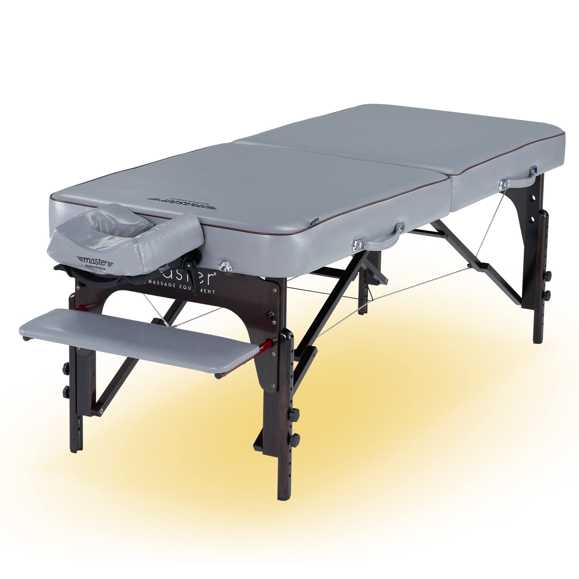 Master Massage 71cm Montour Oil Resistant Upholstery Reiki Panel Durable Wooden Portable Massage Couch Foldable Massage Table Spa Beauty Couch Physiotherapy Bed W/Ambient Light System, DoveGrey