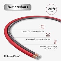 Vista 3 de InstallGear Cable de tierra o de alimentación calibre 8 - 99% OFC - 25 pies rojo y negro - para uso marino, altavoces, cables de batería