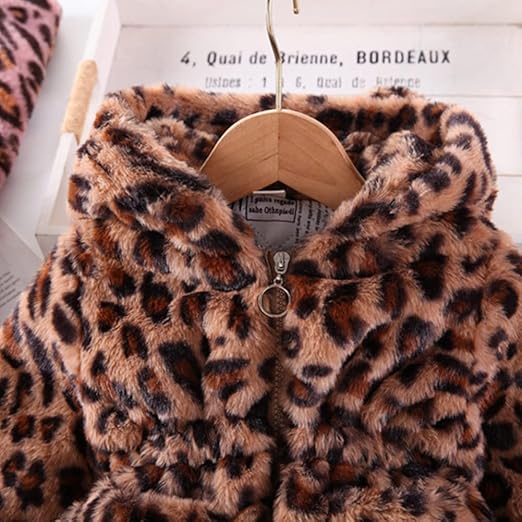 gap leopard faux fur coat