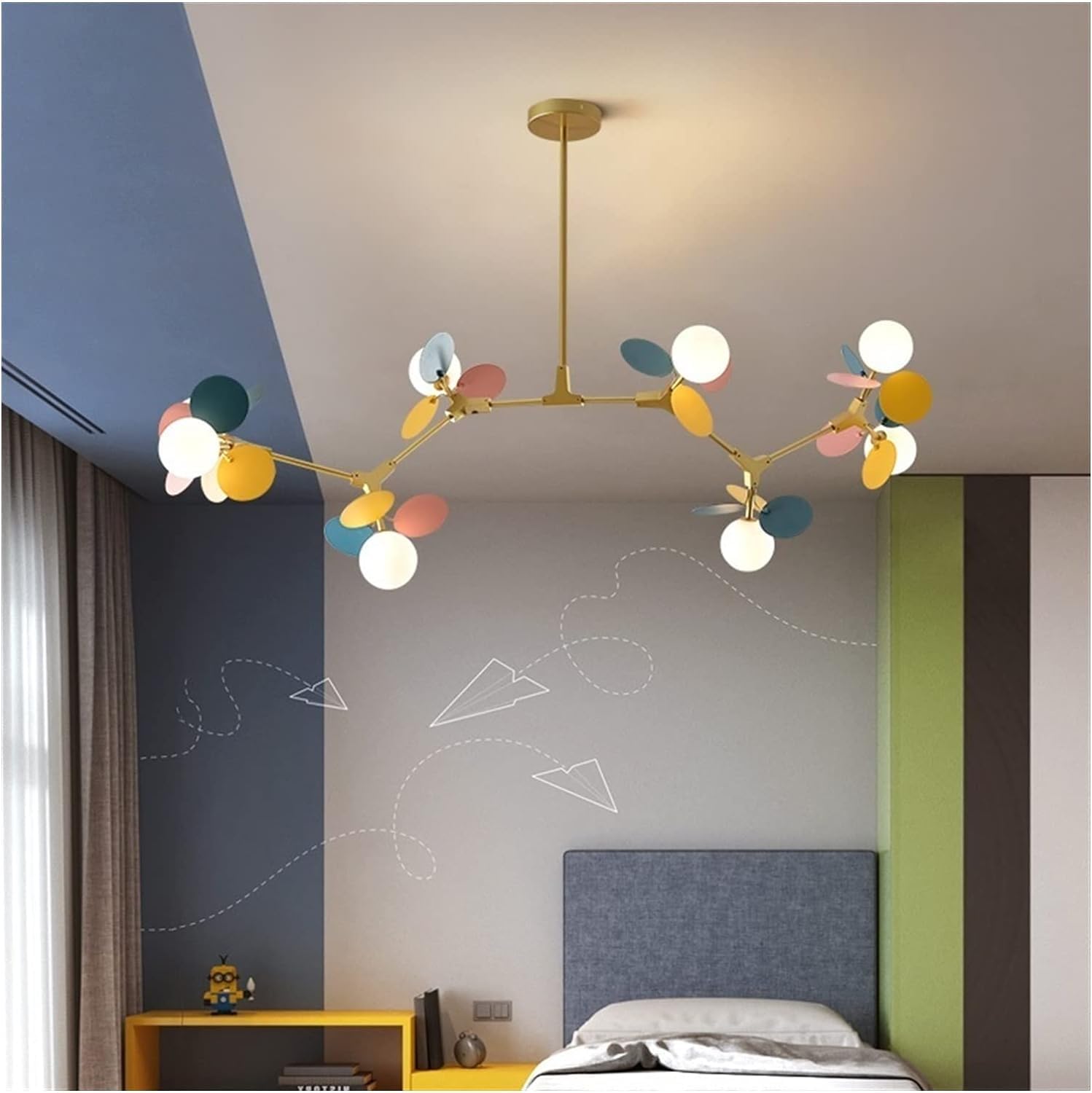 Kryształowy żyrandol - elegancka wielokolorowa szklana lampa sufitowa do salonu, sypialni i jadalni