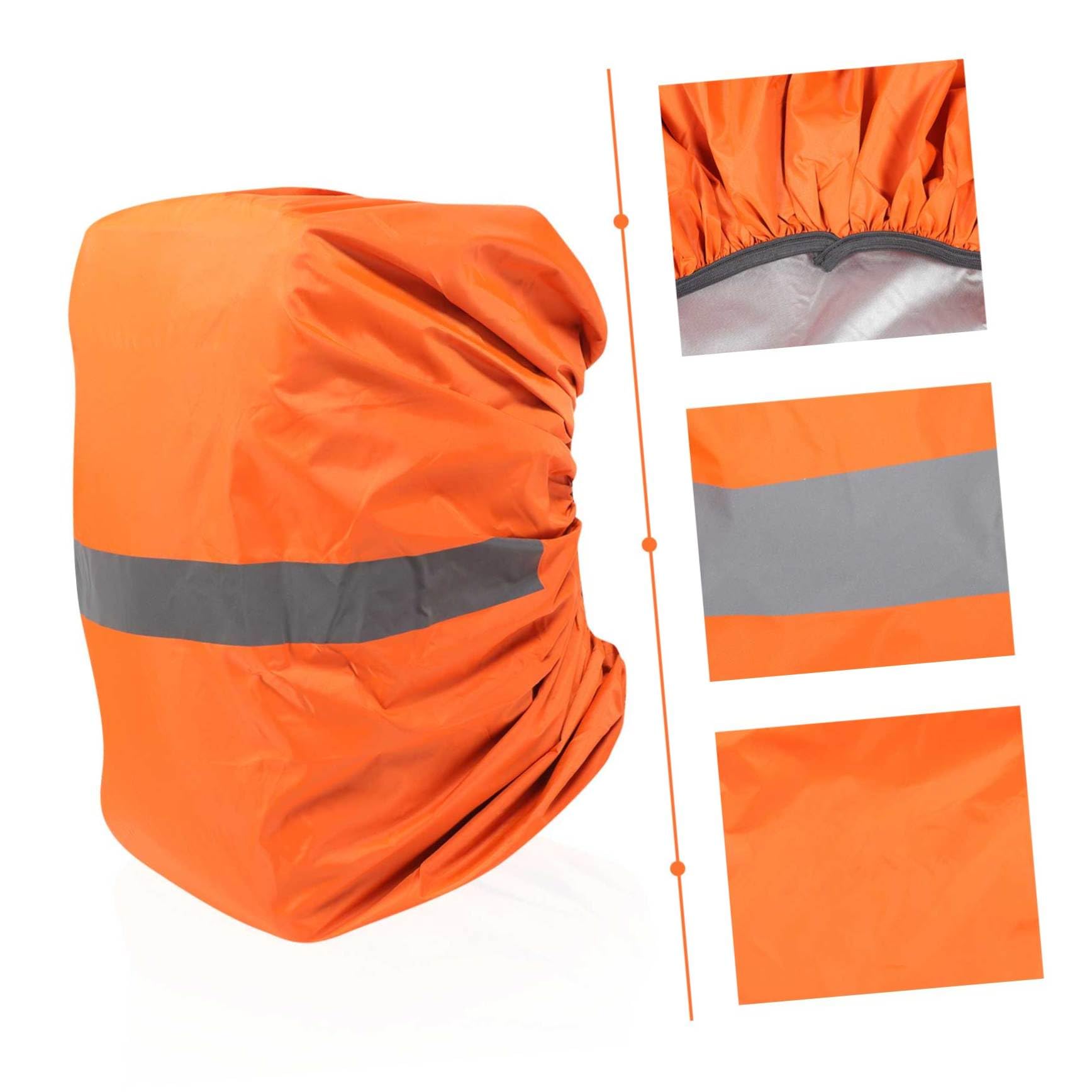 TOYANDONA Funda para Lluvia Cinta Reflectante Funda Impermeable Trasera Impermeable Funda para Lluvia Funda para Senderismo Funda para Viaje Funda Impermeable Color Naranja