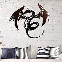 Vista 3 de Arte de pared de dragón de metal, escultura de dragón, arte único para colgar en la pared, arte de pared de dragón, dragones metálicos