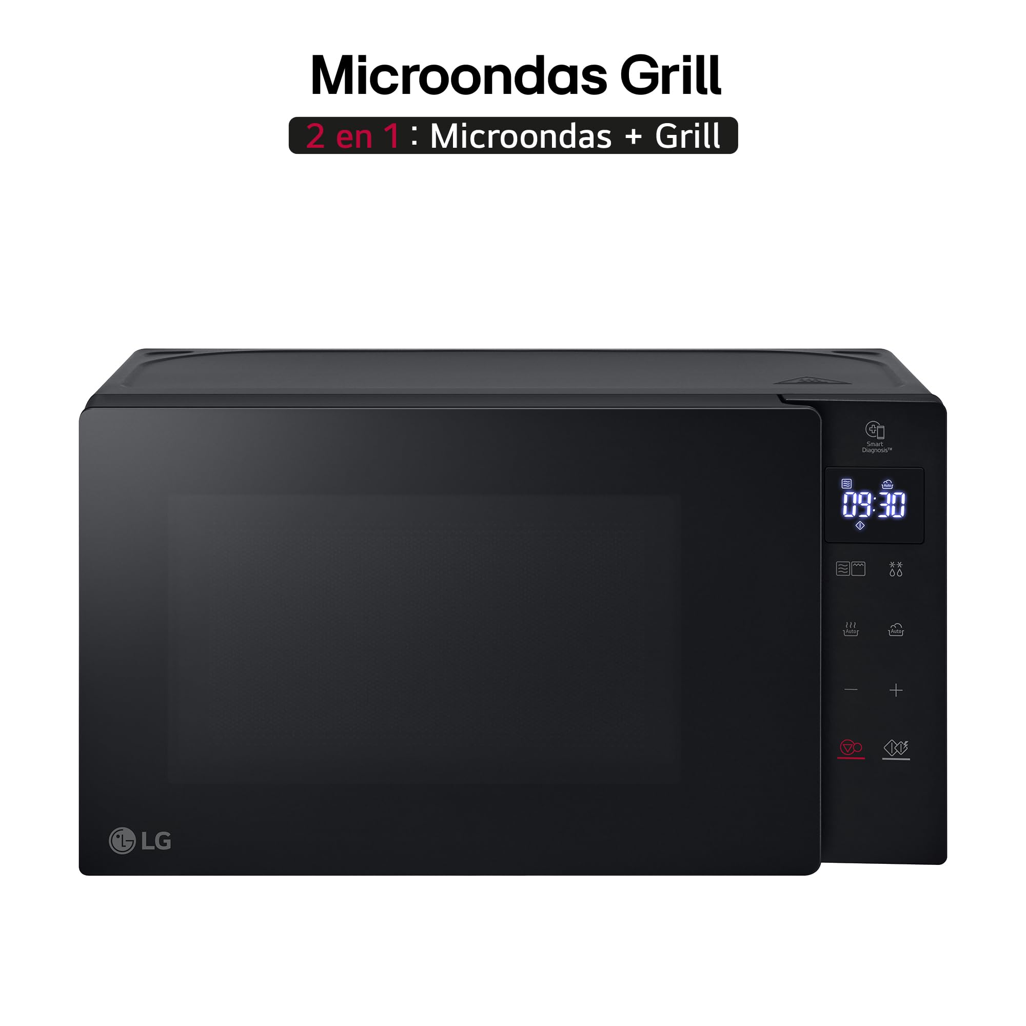 LG MH6032GAS - Microondas con Grill, 2 en 1, Capacidad de 20L y 700W, Pantalla Táctil,Tecnología EasyClean de facil limpieza, Cocina Más Rápido, Mantiene Sabor y Nutrientes, Color Negro
