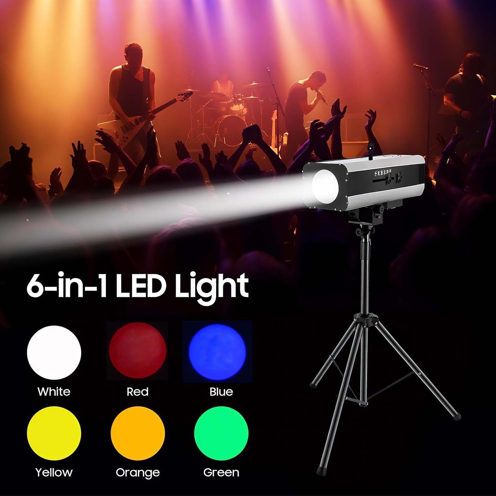 Led-Verfolger Mit Stativhalterung, 6-Farben-BüHnenscheinwerfer, Individuelles Muster, 30 M Strahlweite, Manuell Steuerbares Dj-Licht FüR BüHne, Theater, Hochzeit, Dj 880W