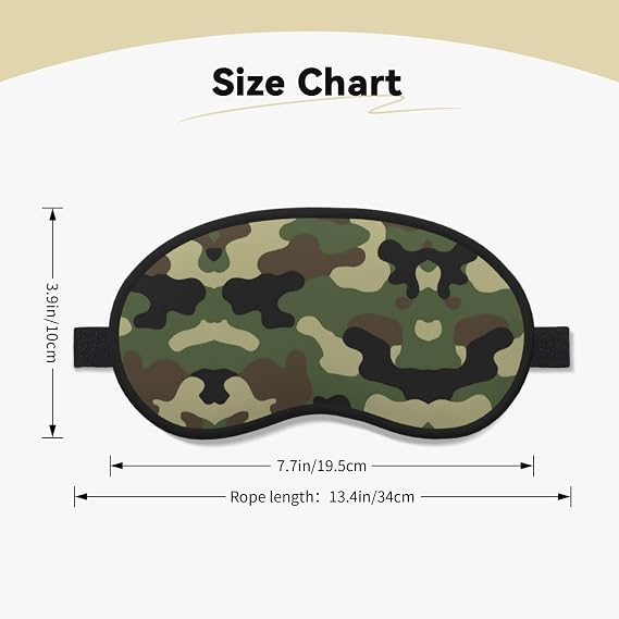 Comfortable Super Soft Cool Camo Military Camouflage Sleeping Eye Mask with Elastic Band for Naps Shift Work Blindfold Game, Pressureless Eyeshade