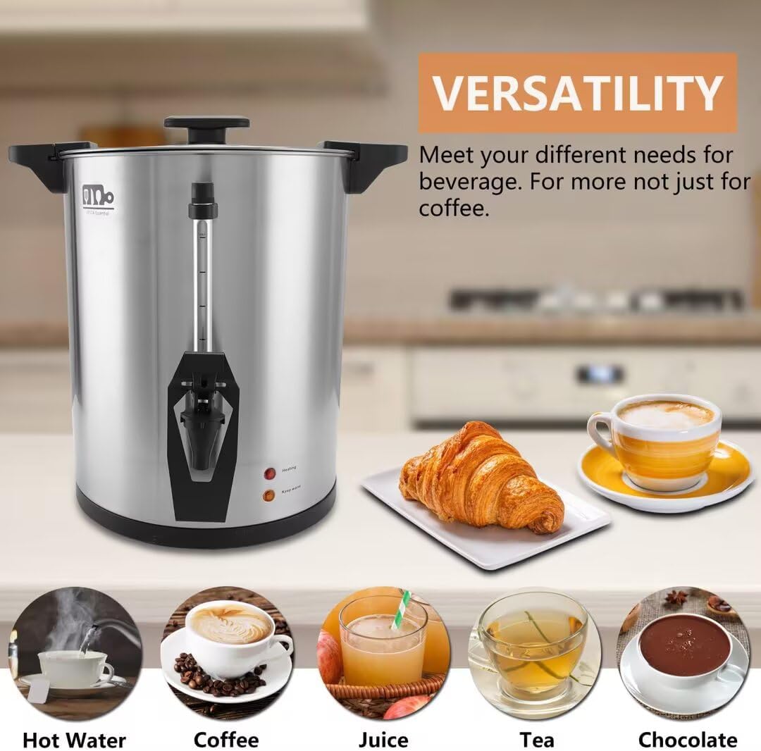 95 Cup 16L/4.23Gallon Commercial Coffee Urn, Festa Essential 1500W Large Percolate Coffee Maker, Hot Beverage dispenser With Double Dripless Faucet,Quick-Brewing Hot Water Urn for Catering,Home,Events