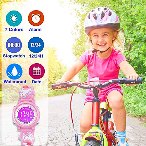 Venhoo 2019V-DW0001 Kids Watches For Girls Boys 3D Cartoon 30M Waterproof 7 Color Led Digital Child Wrist Watch Gifts thumb #1