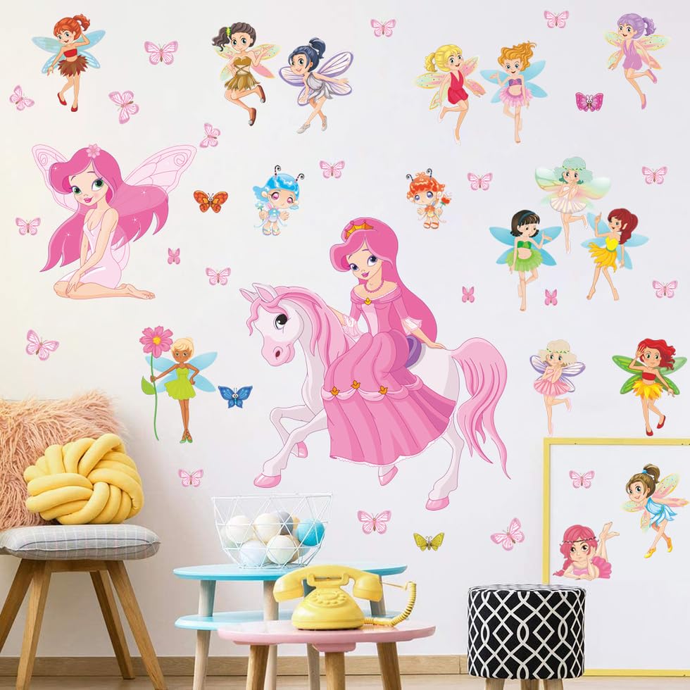 Vinilos Decorativos Princesa y Hada 4 unidades 12x18 pulg miniatura 1